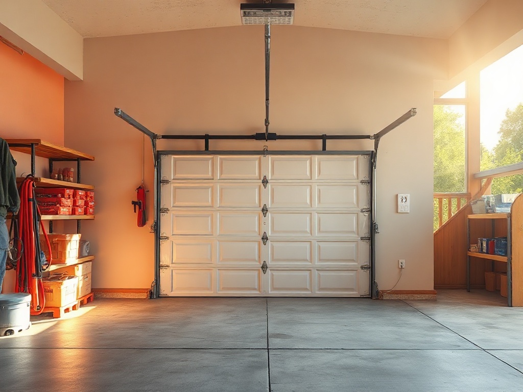 Interior view of an insulated garage door showing foam core construction that improves garage door service longevity and energy efficiency
