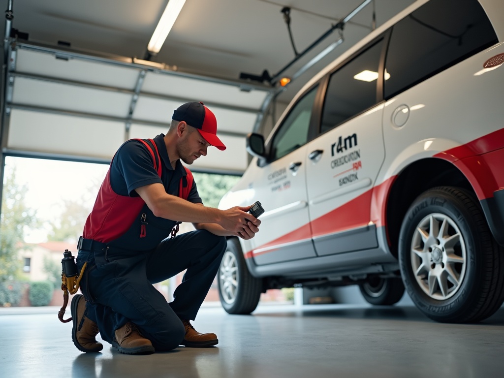 Don't Ignore That Loud Snapping Noise From Your Garage Door — Here's What It Means and What to Do Next A technician inspecting lift cable hardware on a residential door before completing a garage door installation service at a home in the Phoenix metro area.