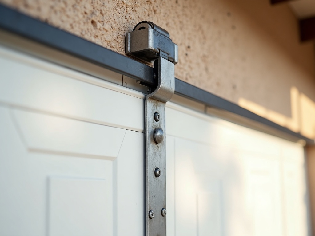 Garage Door Noise Problems Explained: What Those Sounds Are Telling You Close-up of worn garage door hardware that a garage door upgrade or tuneup would replace to eliminate noise and restore smooth operation