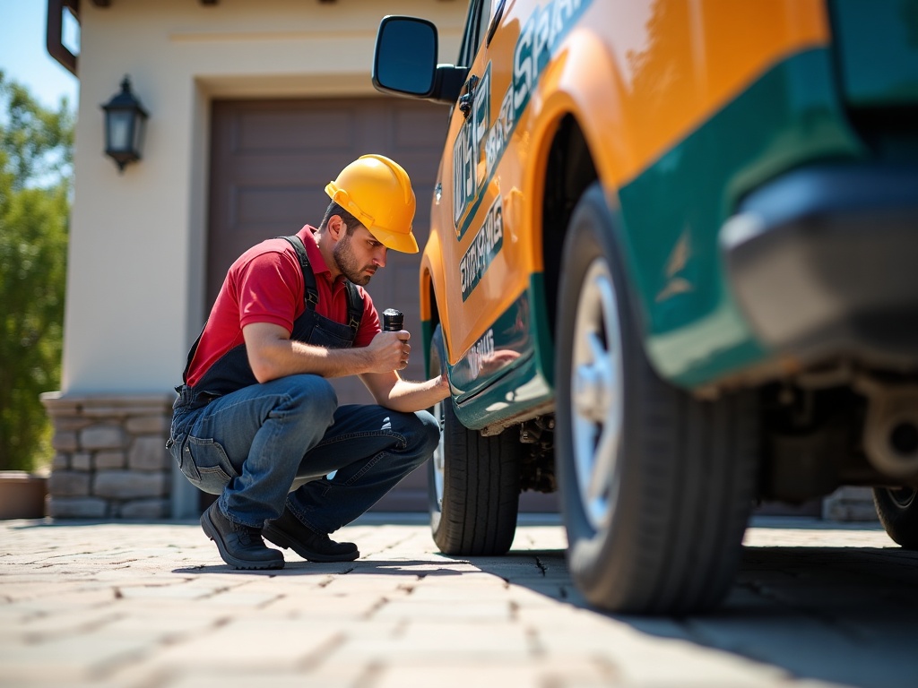Choosing the Right Garage Door Material — And How to Avoid the Problems That Come With the Wrong One Technician performing a garage door safety inspection on a steel garage door's cable drum and spring hardware at a Phoenix-area home