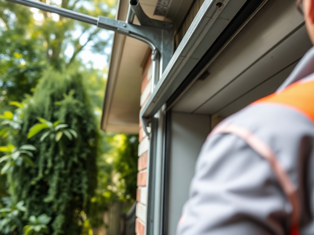 The Real Reason Your Garage Door Gets Stuck Halfway — Before It Gets a Lot Worse Close-up of a torsion spring above a residential garage door illustrating the need for garage door spring repair on a Phoenix area home