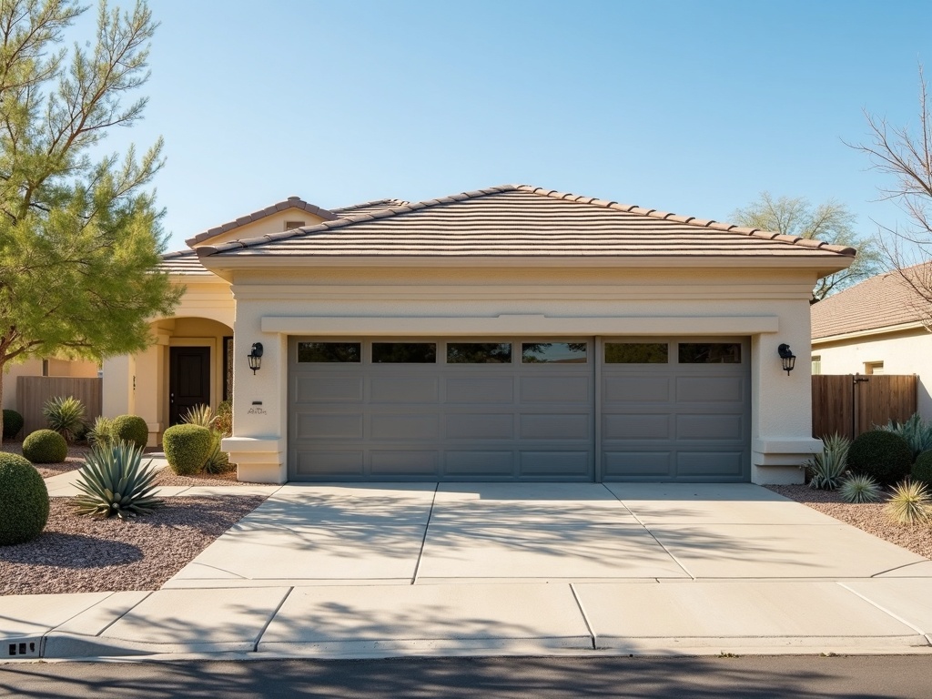 A completed garage door repair on a single-family home in the Vistancia neighborhood of Peoria, AZ
