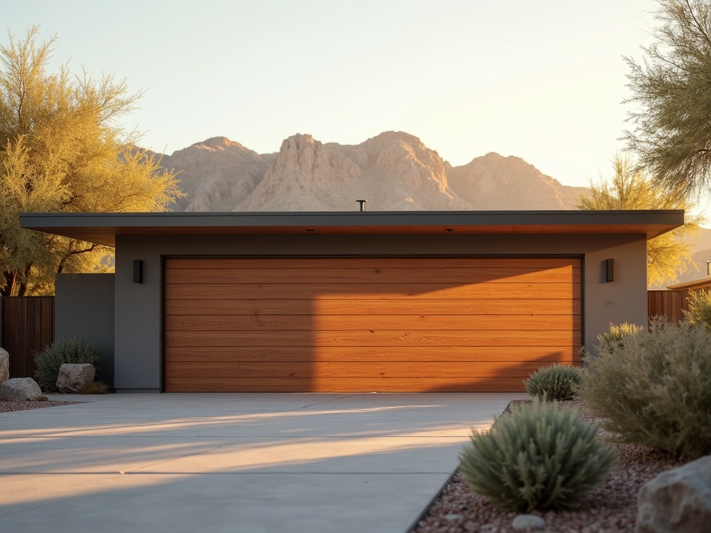 Professional garage door repair service completed on a custom hillside home in the FireRock Country Club neighborhood of Fountain Hills Arizona