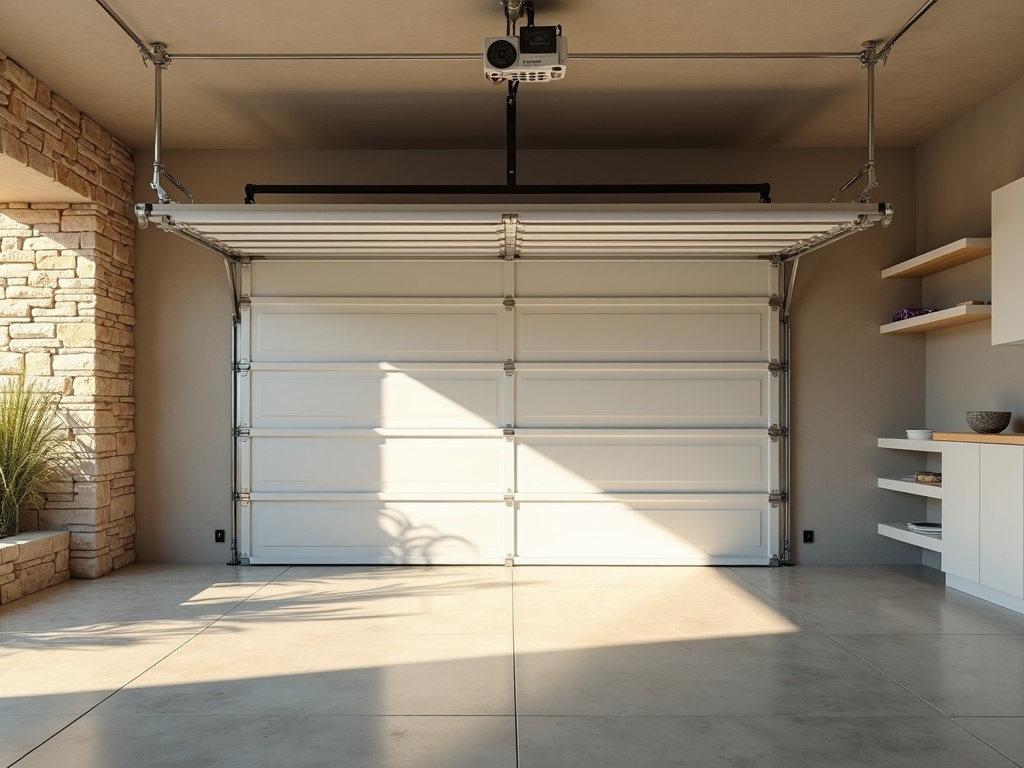 Professional garage door repair service completed on a wide double-door system in a gated estate community near Lincoln Drive in Paradise Valley, AZ