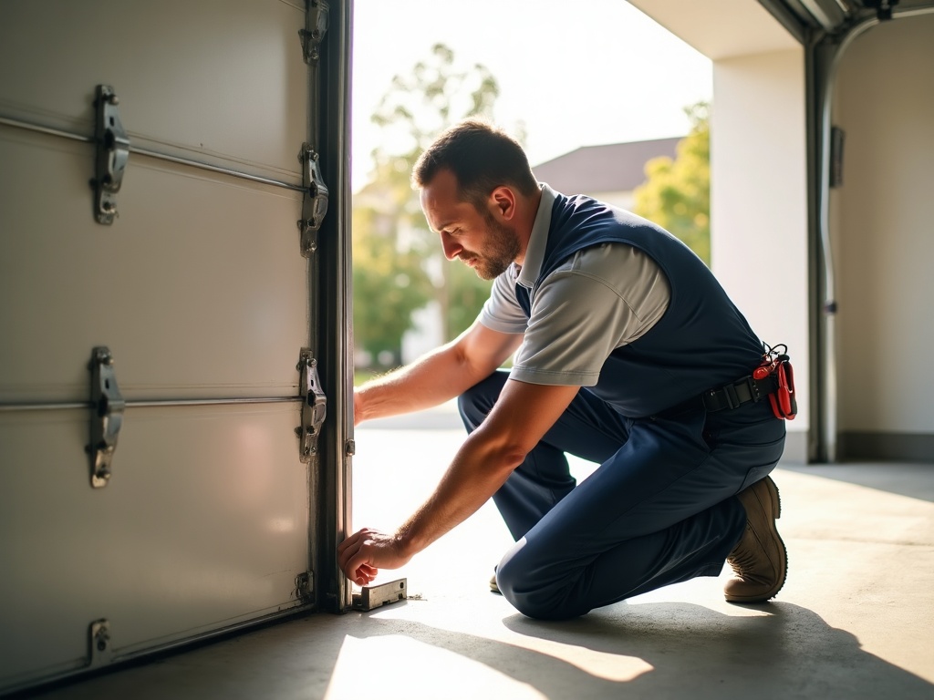 A torsion spring above a residential garage door showing signs of wear — the kind of issue that requires professional garage door repair scottsdale homeowners often overlook.