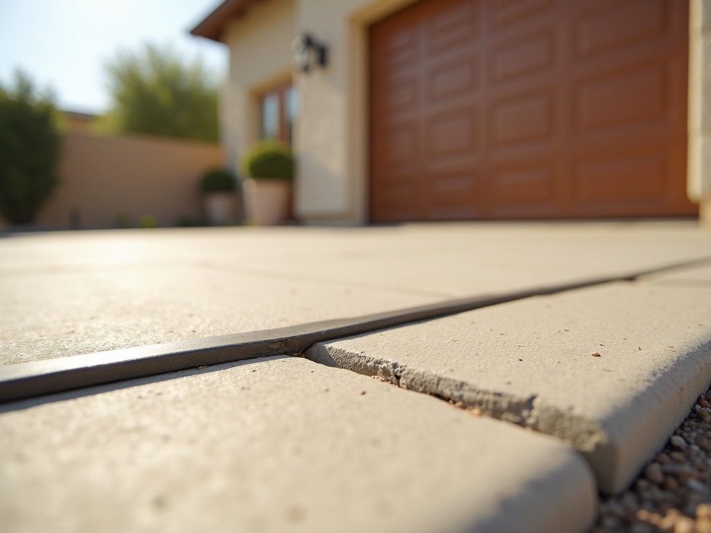 A newly installed weatherstrip seal along the bottom of a Craftsman door following a craftsman garage door repair visit to improve insulation and keep desert dust out.