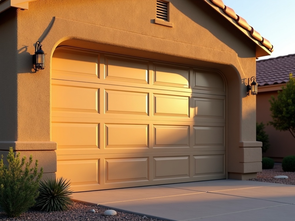 Linear Garage Door Repair A smooth and properly aligned garage door on a Phoenix area home after a completed Linear garage door repair restoring quiet reliable operation