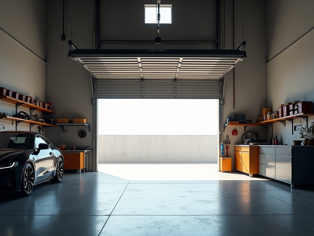 A smooth, fully operational residential garage door after a successful Chamberlain garage door repair in the Scottsdale area.