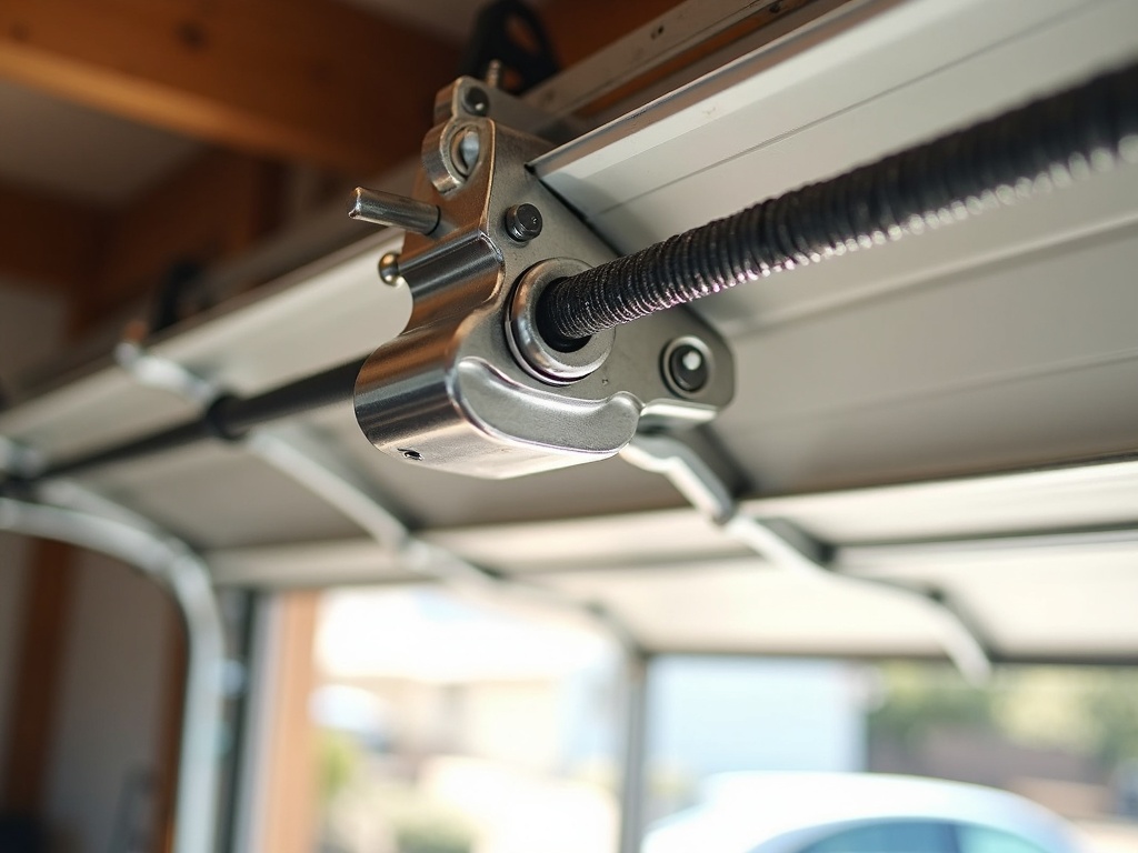 DURA-LIFT Garage Door Repair Newly installed cable and drum hardware as part of a professional DURA-LIFT Garage Door Repair service on a residential steel garage door.