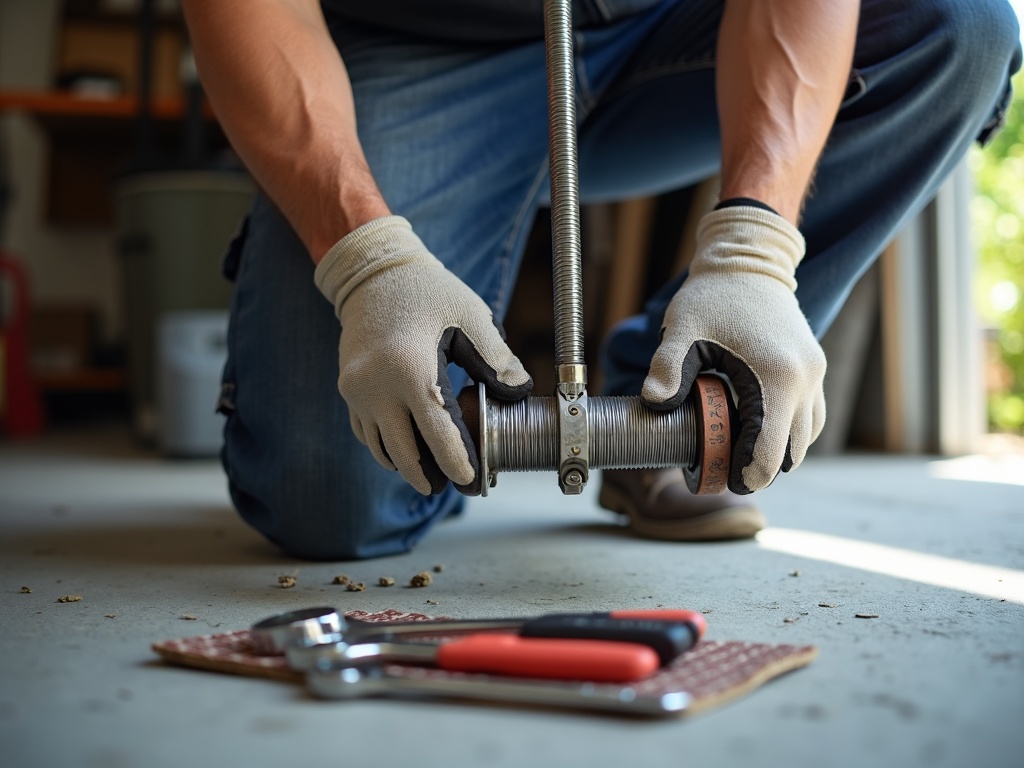 Haas Garage Door Repair A technician carefully replacing a torsion spring during a Haas garage door repair service inside a Phoenix area residential garage
