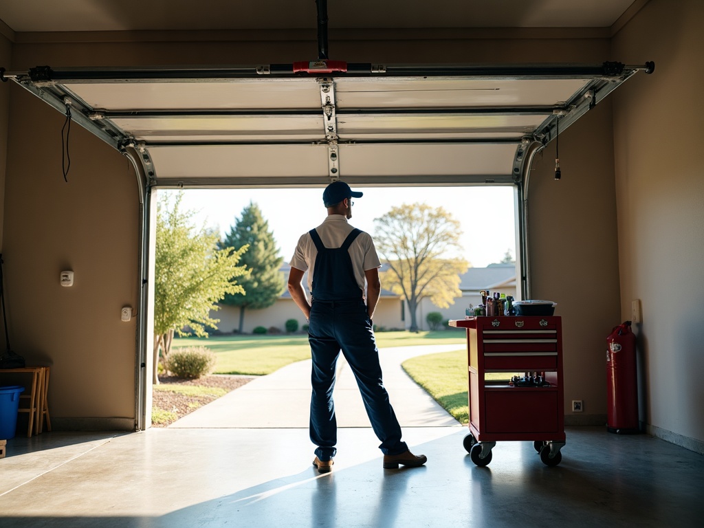 A sun-baked residential garage door in Scottsdale showing the harsh afternoon heat conditions that commonly trigger the need for same day garage door repair.